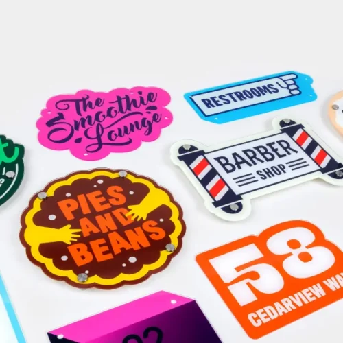 Die cut acrylic signs
