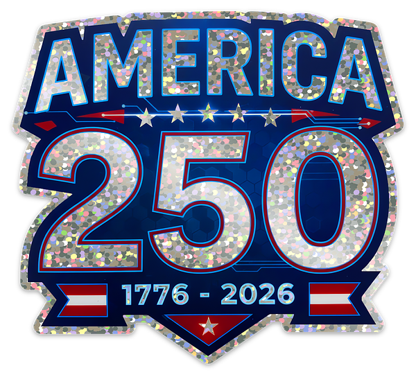 America 250 Glitter Weatherproof Decal