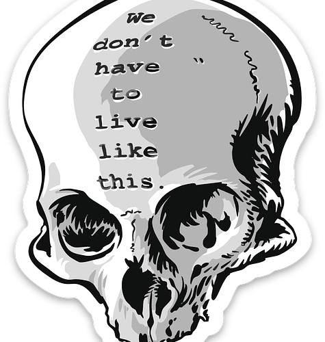 2"x3" WDHTLLT Skull Vinyl Sticker