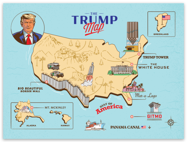 Trump Map Magnets