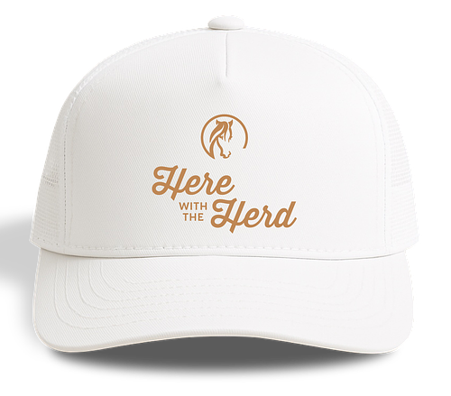 Here with the Herd Classic Snapback Hat (White)