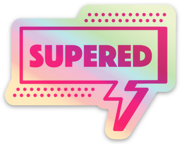 Supered Holographic Pink Sticker