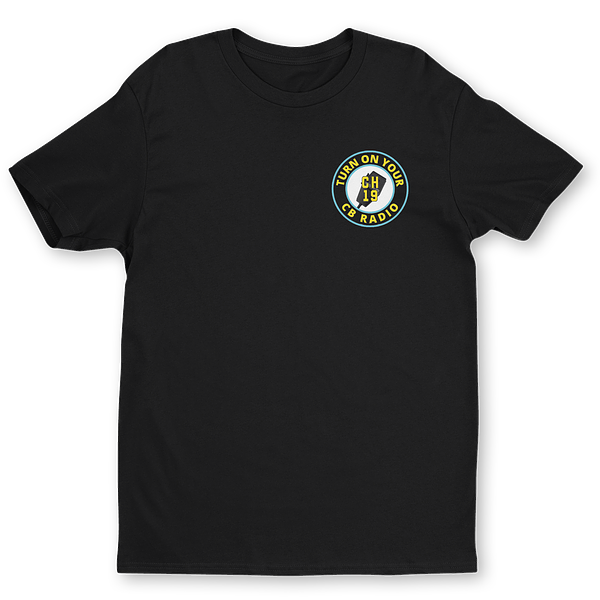 large-691.png Black 'Turn On Your CB Radio' T-Shirt