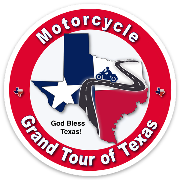 Sticker with the Motorcycle Grand Tour of Texas Logo