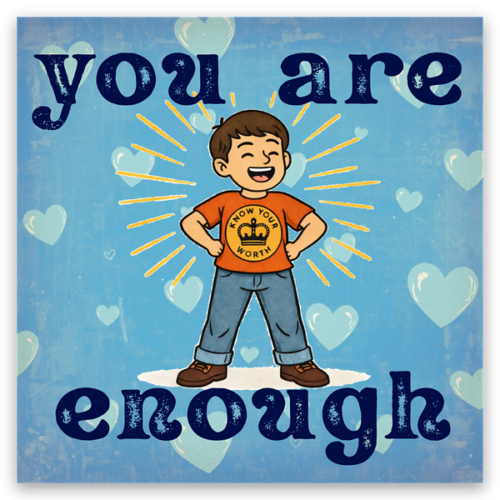 large-838.png You Are Enough Boy Sticker - Positive Affirmation & Encouragement Gift
